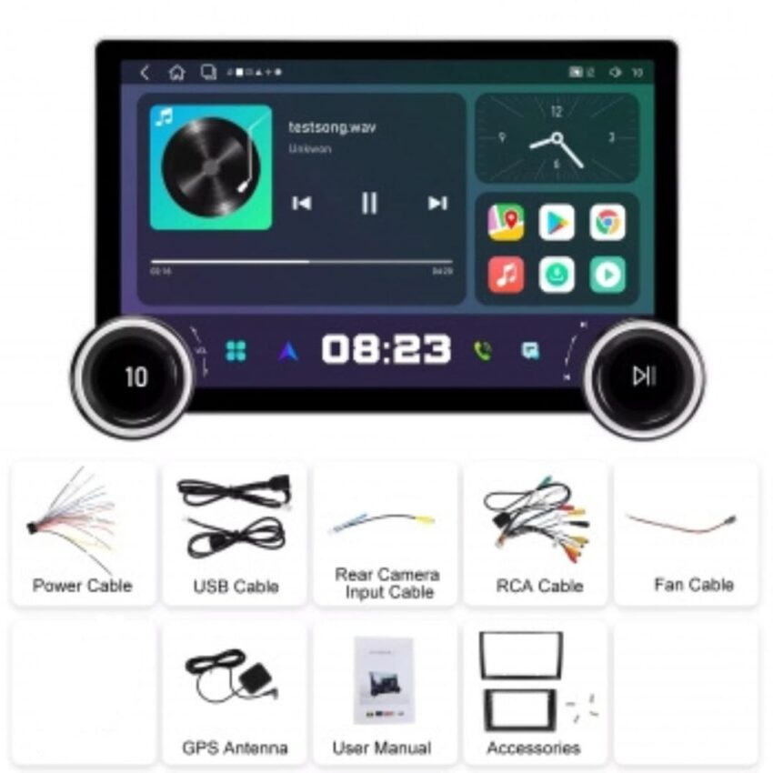 gemstone dual knock 10.1 Q LED display Android auto Apple carplay wireless Android music system - Image 2