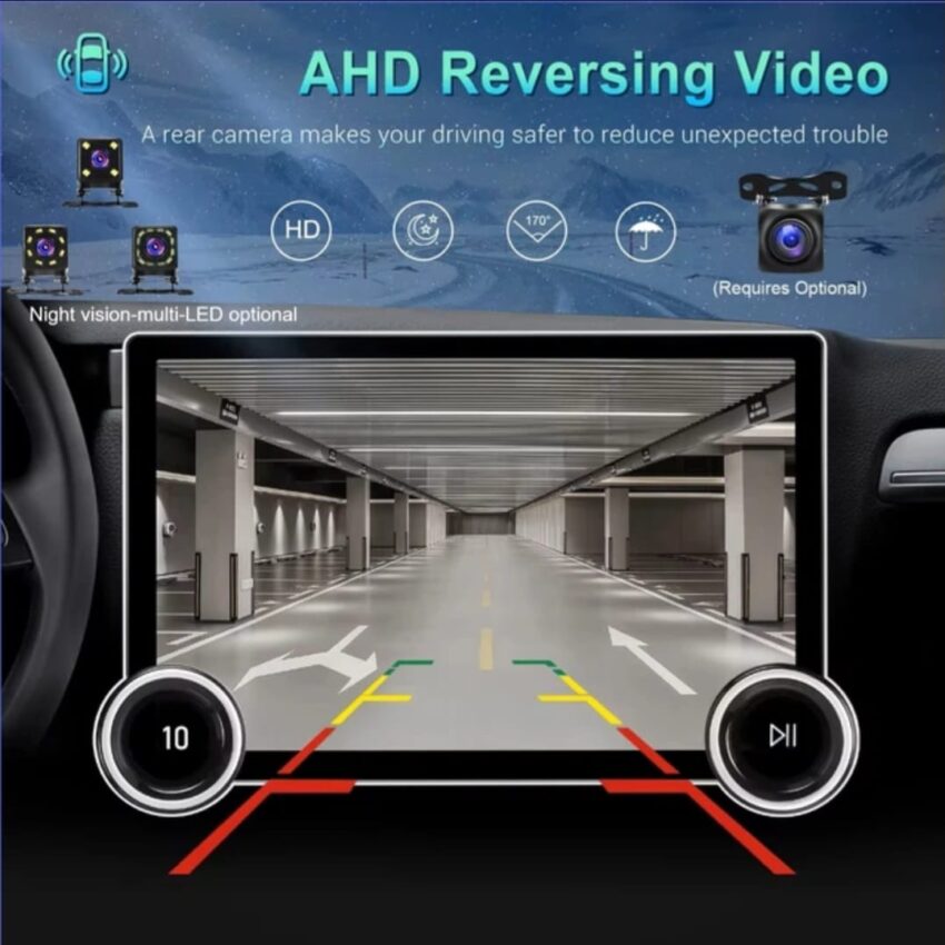 Gemstone dual knock 10.1 Q LED display Android auto Apple Car play wireless Android music system - Image 2