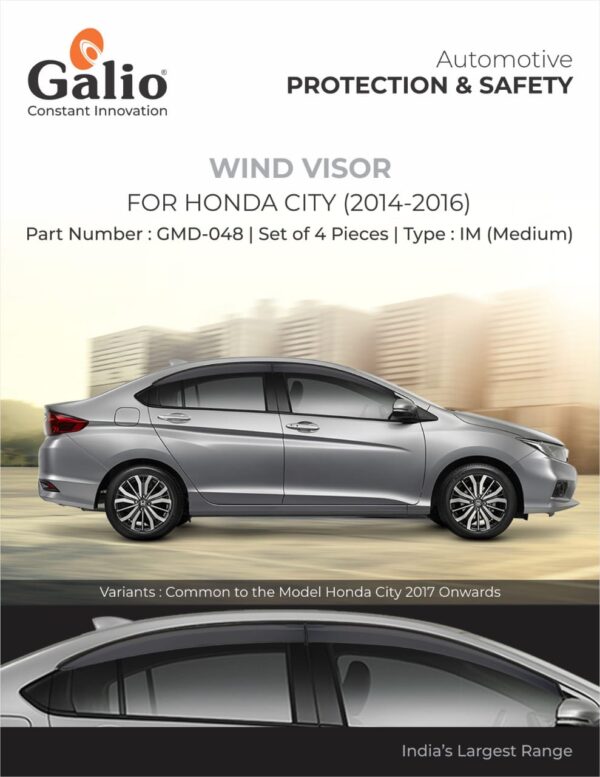HONDA CITY (2014 TO 2016) WIND VISOR - IM (MEDIUM) SET OF 4 PCS