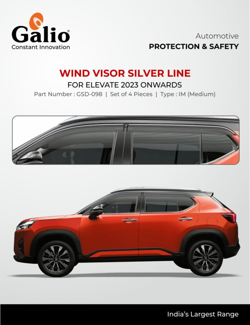 HONDA ELEVATE (2023 ONWARDS) WIND VISOR SILVER LINE SET OF 2 PCS