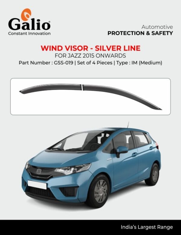 HONDA JAZZ (2015 ONWARDS) WIND VISOR - SILVER LINE - IM SET OF 4 PCS