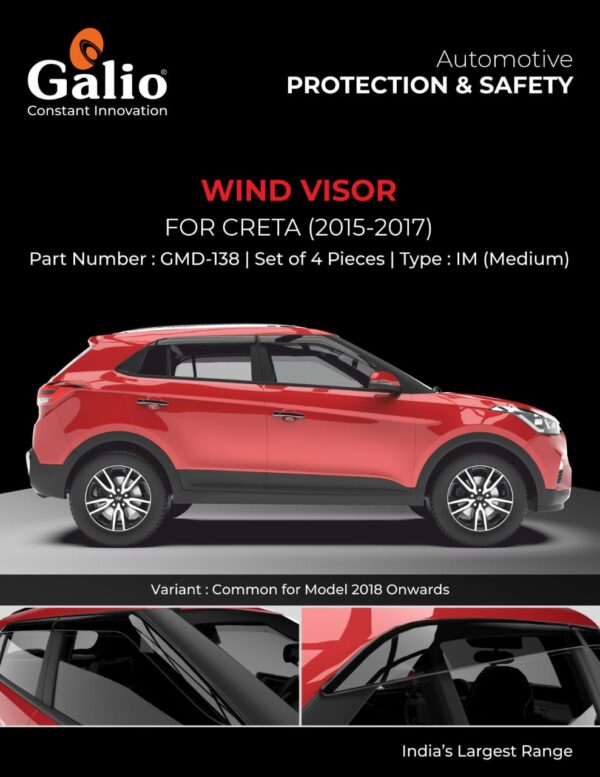 HYUNDAI CRETA (2015 TO 2017) WIND VISOR - IM (MEDIUM) SET OF 4 PCS