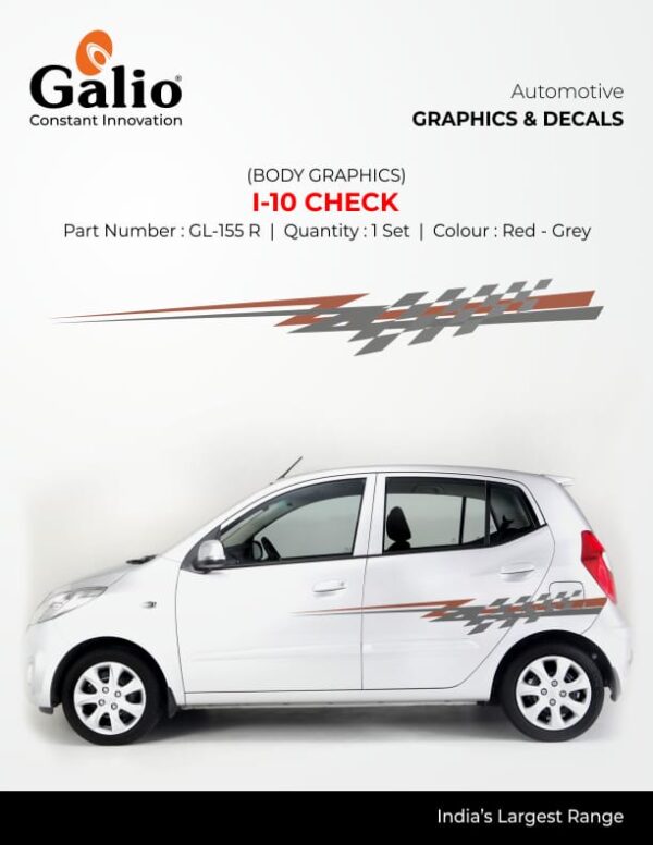 HYUNDAI I-10 (2007 TO 2009) I-10 CHECK BODY GRAPHICS SET OF 1