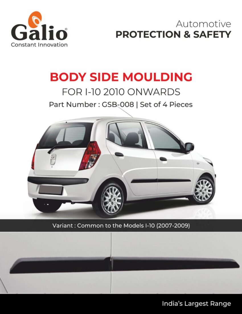 HYUNDAI I-10 (2010 ONWARDS) BODY SIDE MOULDING SET OF 6 PCS