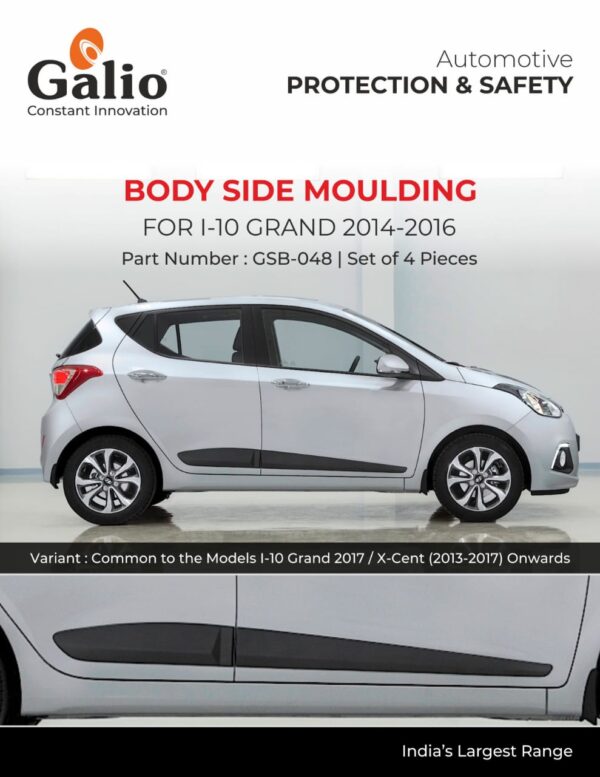 HYUNDAI I-10 GRAND (2014 TO 2016) BODY SIDE MOULDING SET OF 4 PCS
