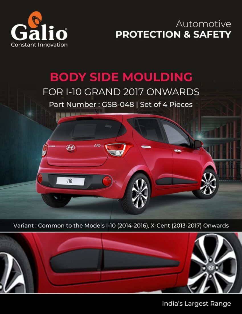 HYUNDAI I-10 GRAND (2017 ONWARDS) BODY SIDE MOULDING SET OF 4 PCS