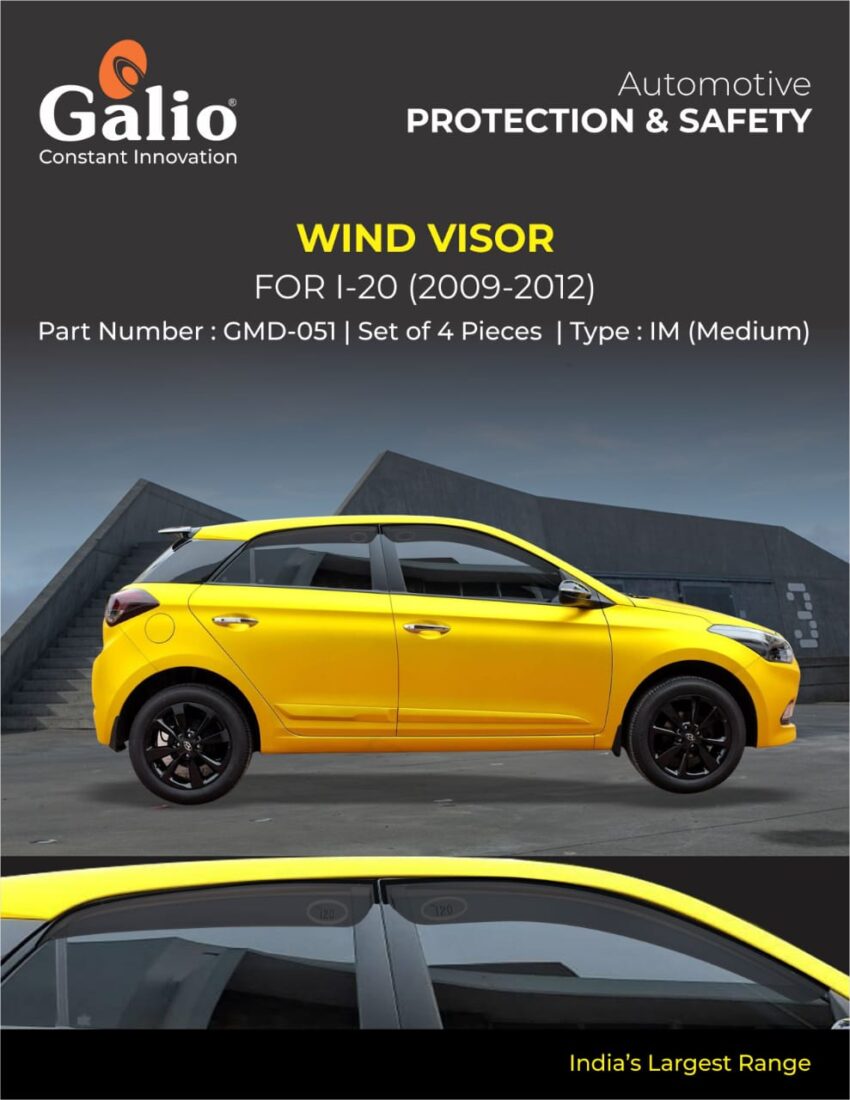 HYUNDAI I-20 (2009 TO 2012) WIND VISOR - IM (MEDIUM) SET OF 4 PCS