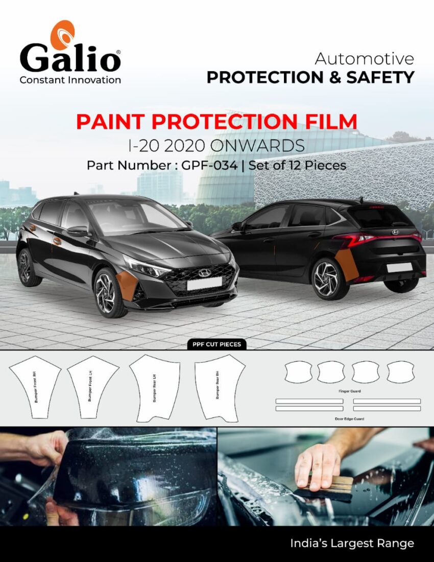 HYUNDAI I-20 (2020 ONWARDS) PAINT PROTECTION FILM SET OF 12 PCS
