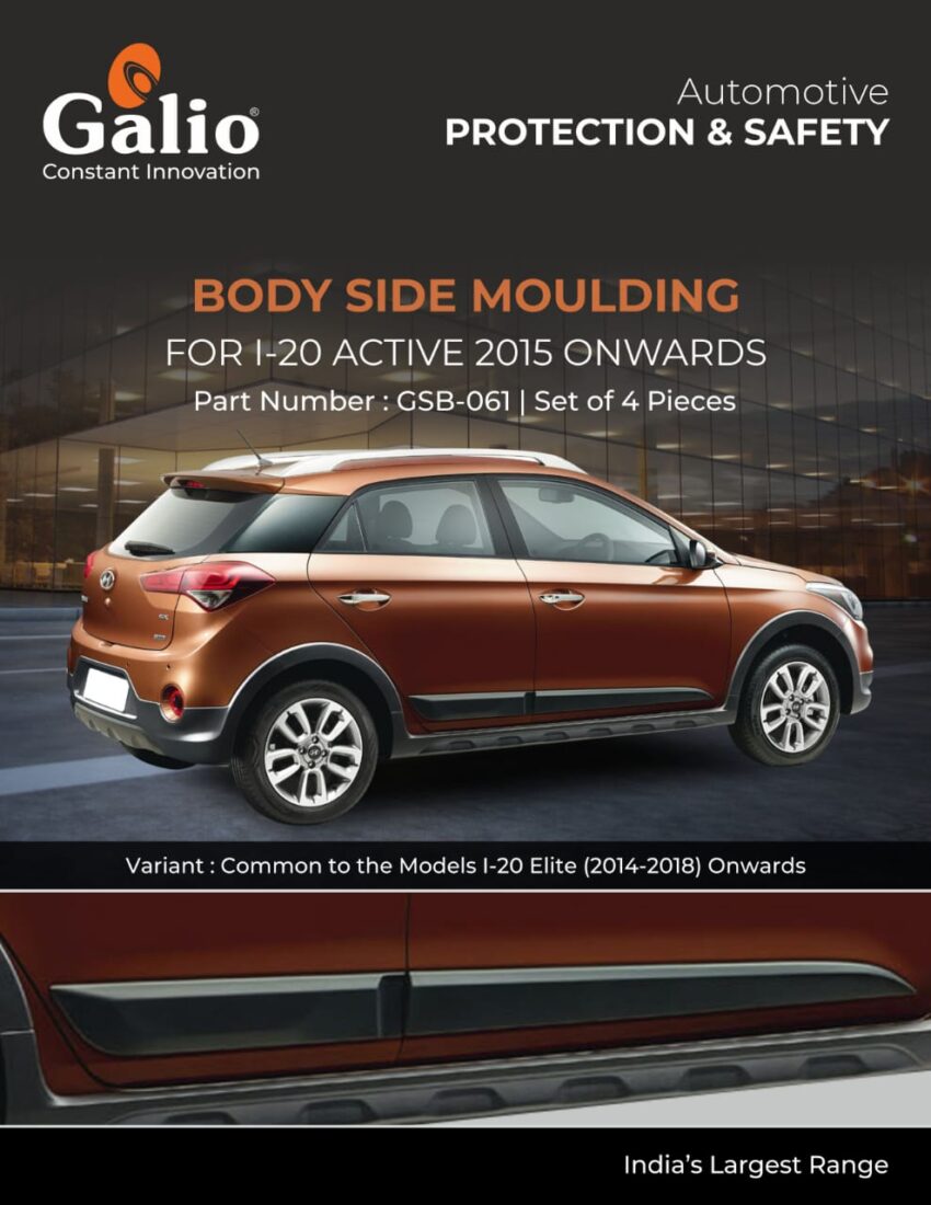 HYUNDAI I-20 ACTIVE (2015 ONWARDS) BODY SIDE MOULDING SET OF 4 PCS