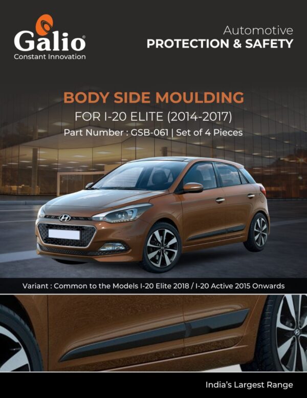 HYUNDAI I-20 ELITE (2014 TO 2017) BODY SIDE MOULDING SET OF 4 PCS
