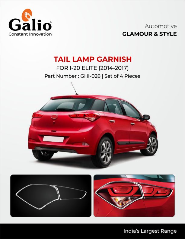 HYUNDAI I-20 ELITE (2014 TO 2017) TAIL LAMP GARNISH SET OF 2 PCS
