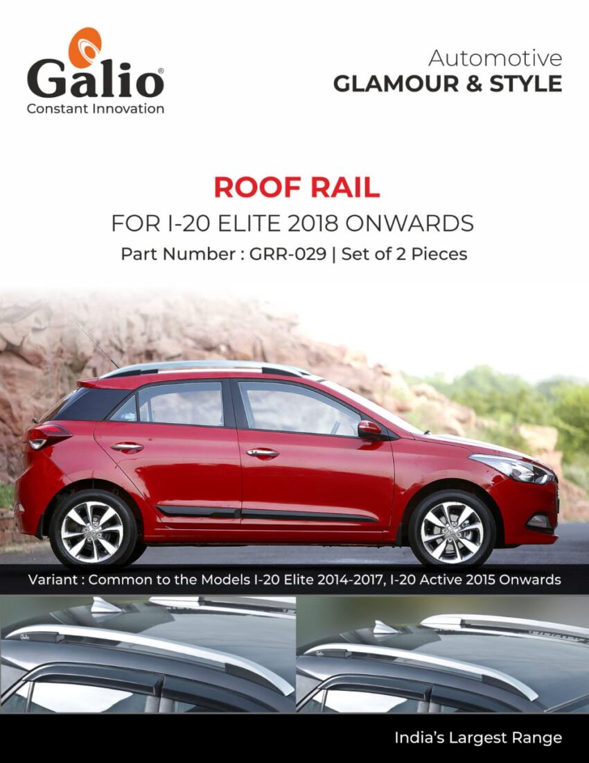 HYUNDAI I-20 ELITE (2018 ONWARDS) ROOF RAIL SET OF 2 PCS