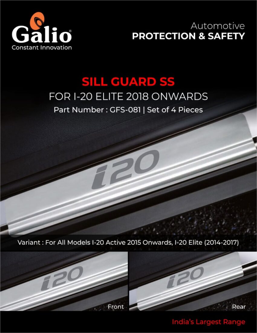 HYUNDAI I20 ELITE (2018 ONWARDS) SILL GUARD SS SET OF 4 PCS