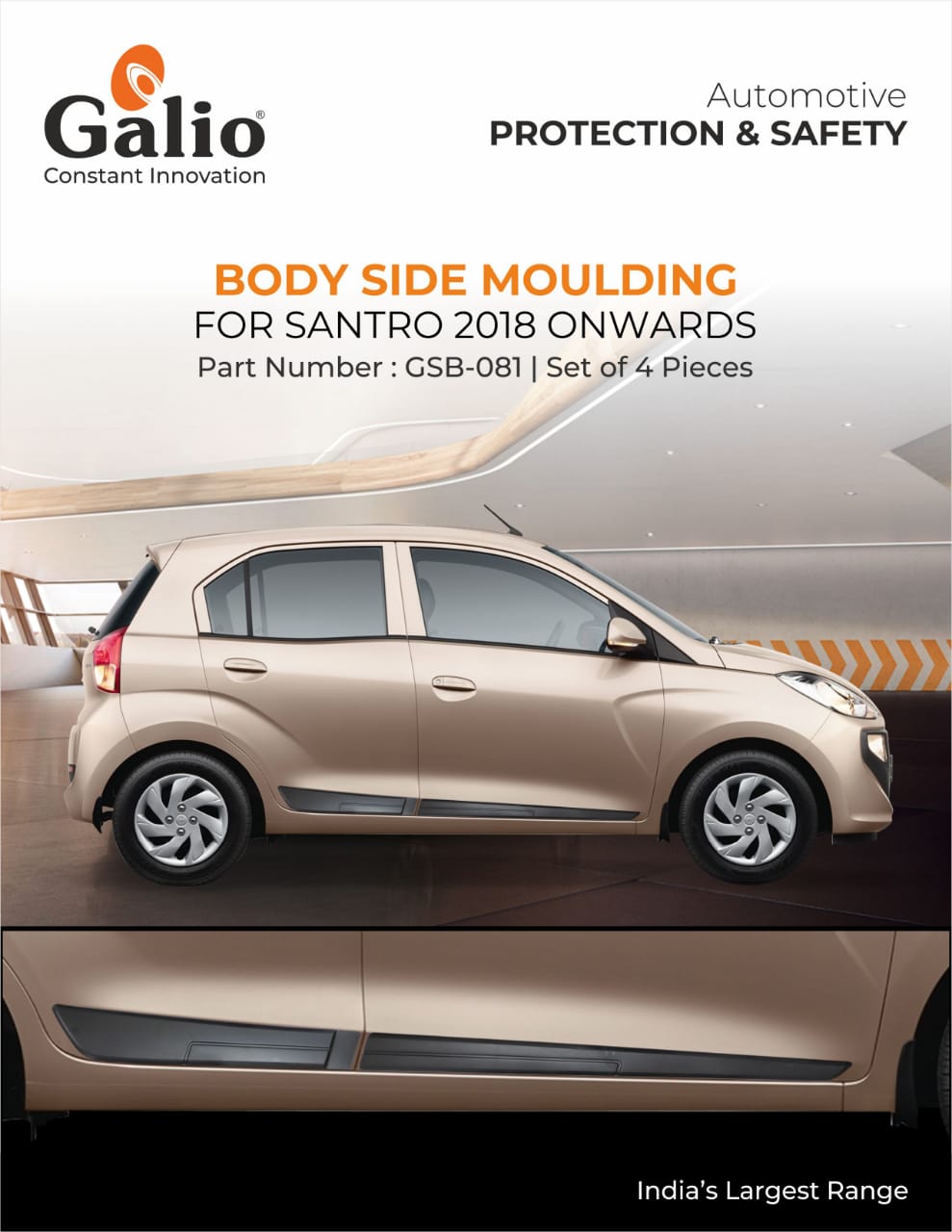 HYUNDAI SANTRO 2018 ONWARDS BODY SIDE MOULDING SET OF 4 PCS