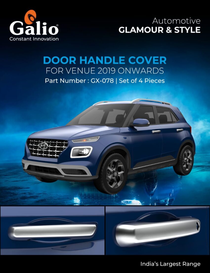 HYUNDAI VENUE (2019 ONWARDS) CHROME DOOR HANDLE COVER – SET OF 4 PCS