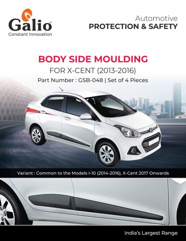 HYUNDAI X-CENT 2013 TO 2016 BODY SIDE MOULDING SET OF 4 PCS