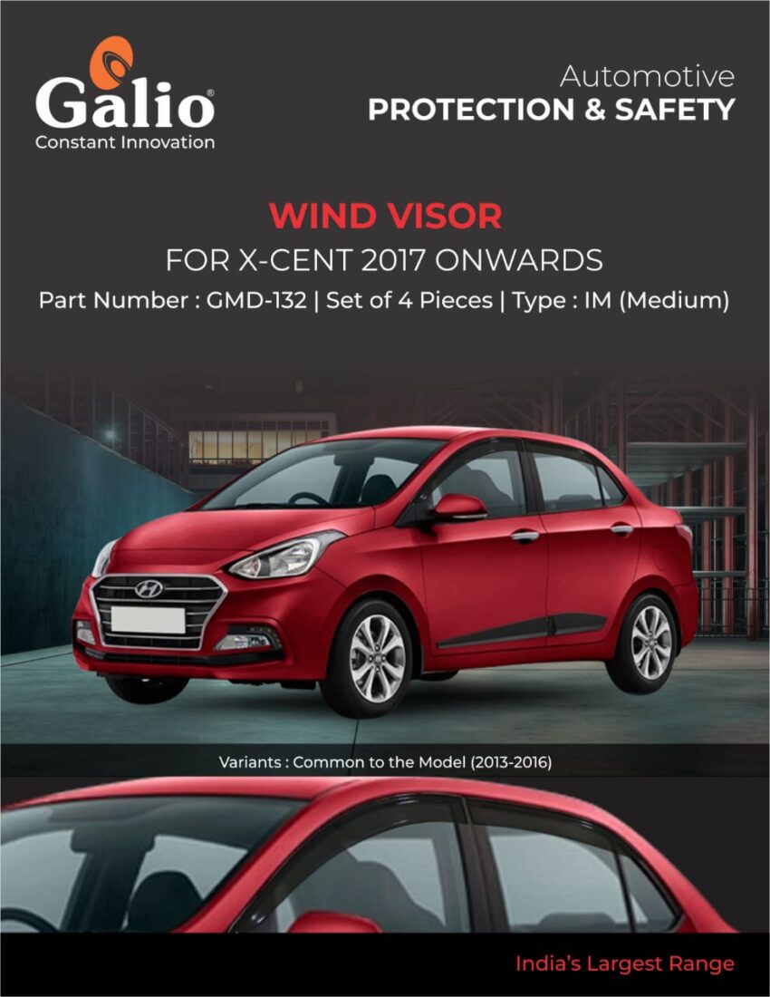 HYUNDAI X-CENT 2017 ONWARDS WIND VISOR - IM (MEDIUM) SET OF 4 PCS