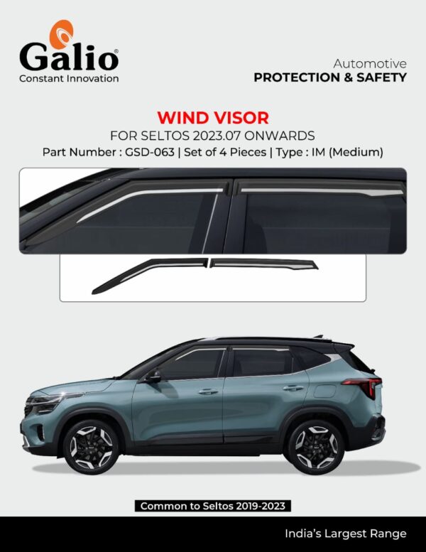 KIA SELTOS (2023.07 ONWARDS) WIND VISOR - SILVER LINE IM (MEDIUM) SET OF 4 PCS