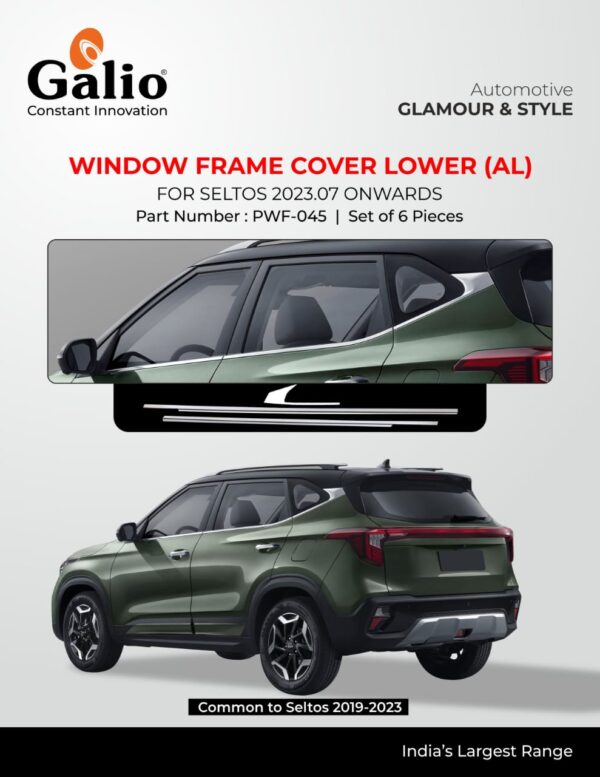 KIA SELTOS (2023.07 ONWARDS) WINDOW FRAME COVER LOWER (AL) SET OF 8 PCS
