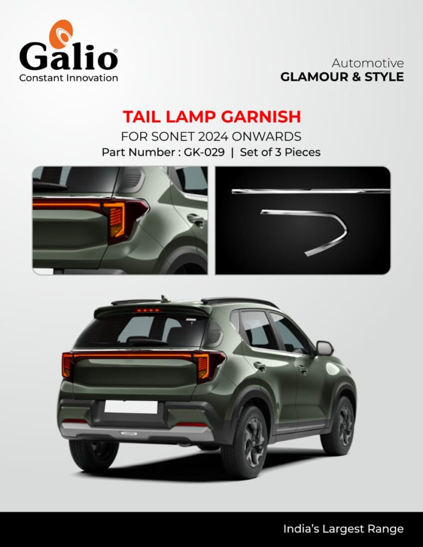 KIA SONET (2024 ONWARDS) TAIL LAMP GARNISH SET OF 3 PCS