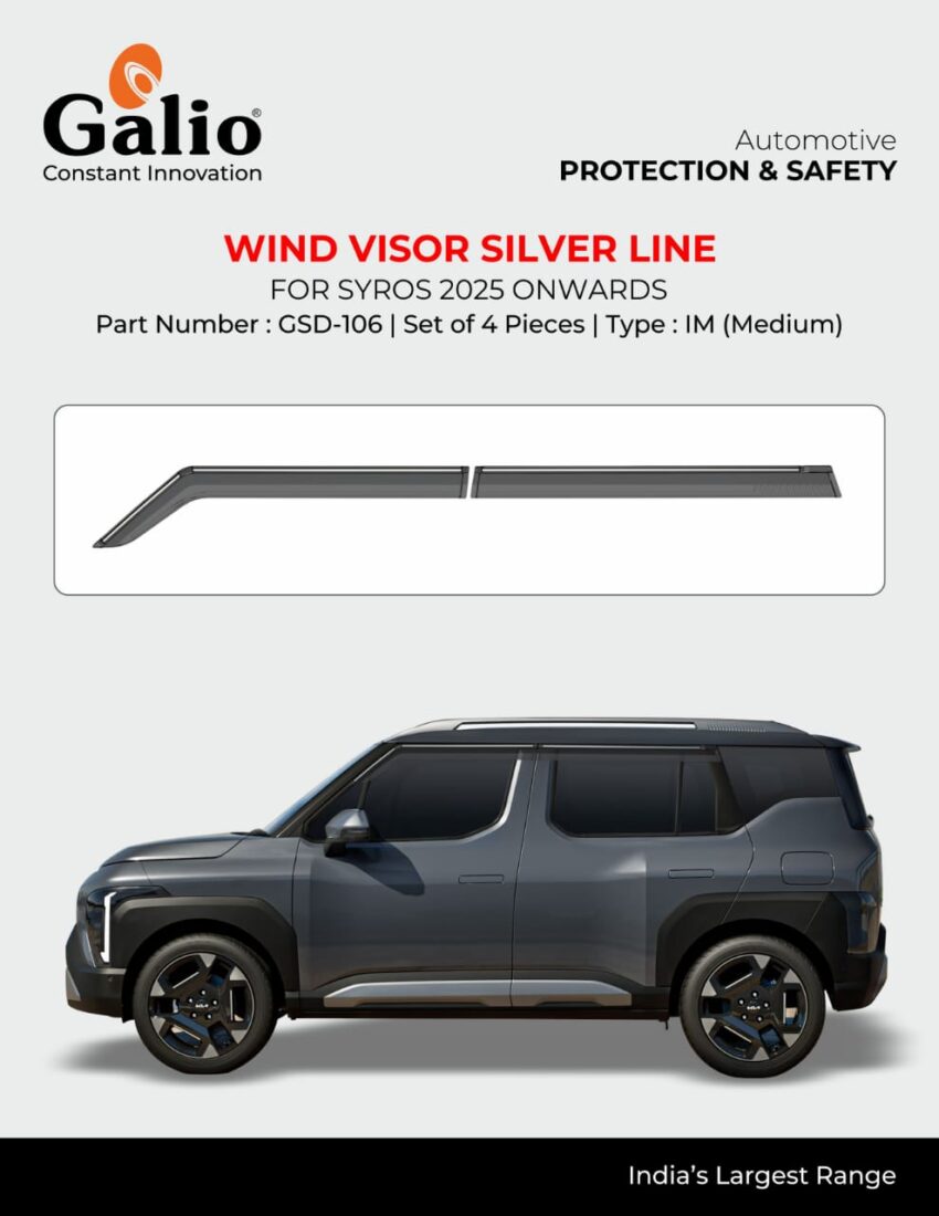 KIA SYROS (2025 ONWARDS) WIND VISOR - SILVER LINE SET OF 4 PCS