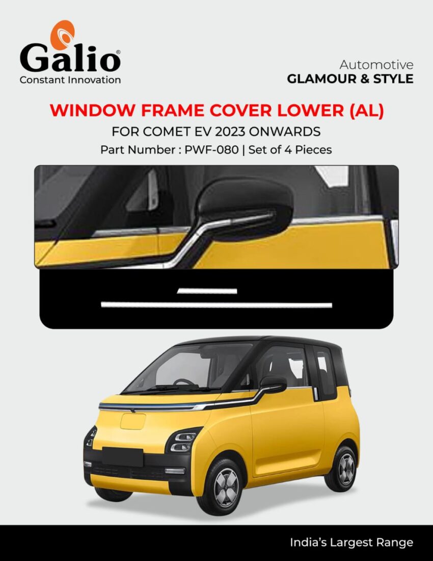 MG COMET EV (2023 ONWARDS) WINDOW FRAME COVER LOWER (AL) SET OF 4 PCS