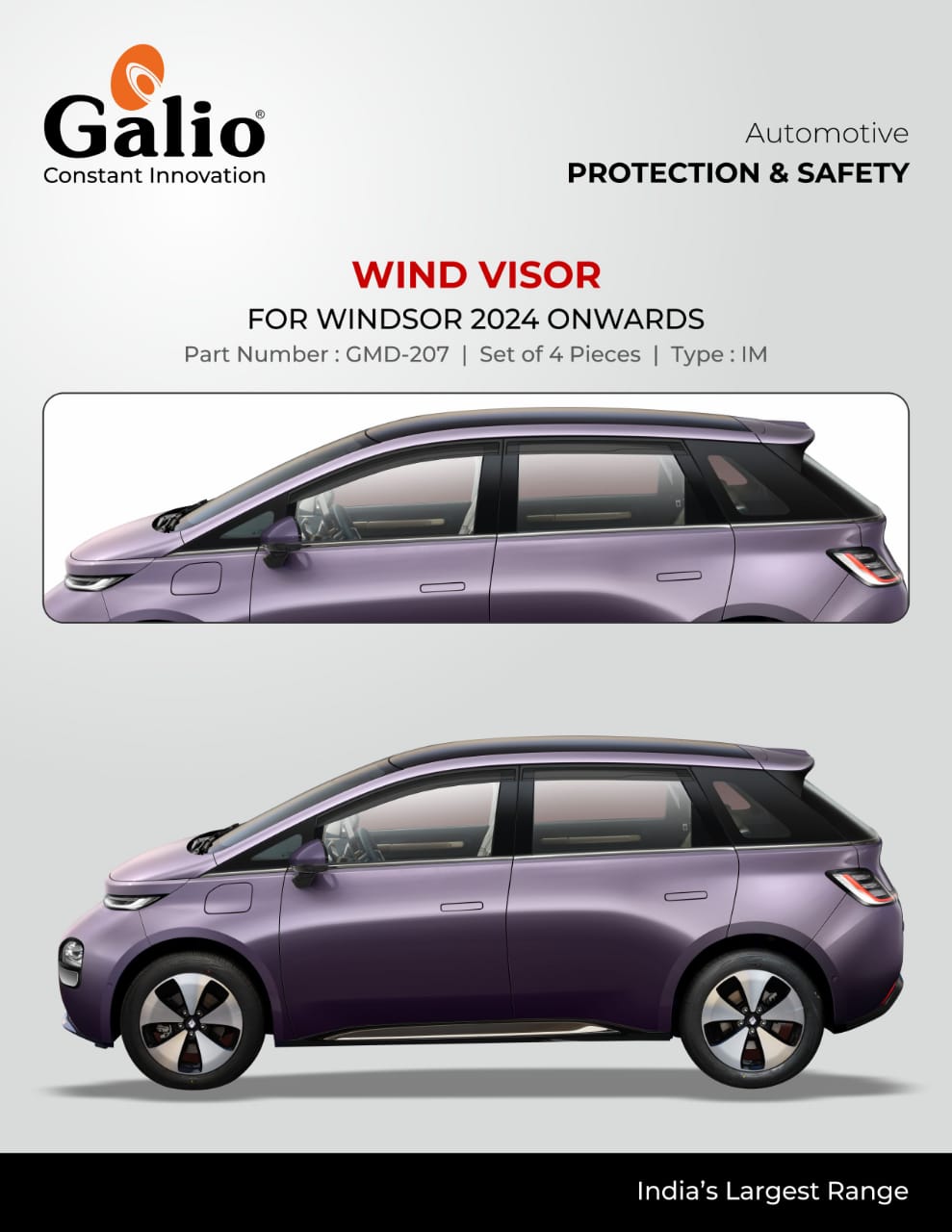 MG WINDSOR EV (2024 ONWARDS) WIND VISOR SET OF 4 PCS