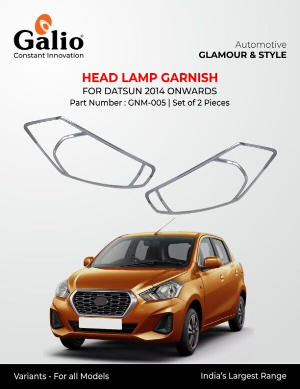 NISSAN DATSUN (2014 ONWARDS) HEAD LAMP GARNISH SET OF 2 PCS