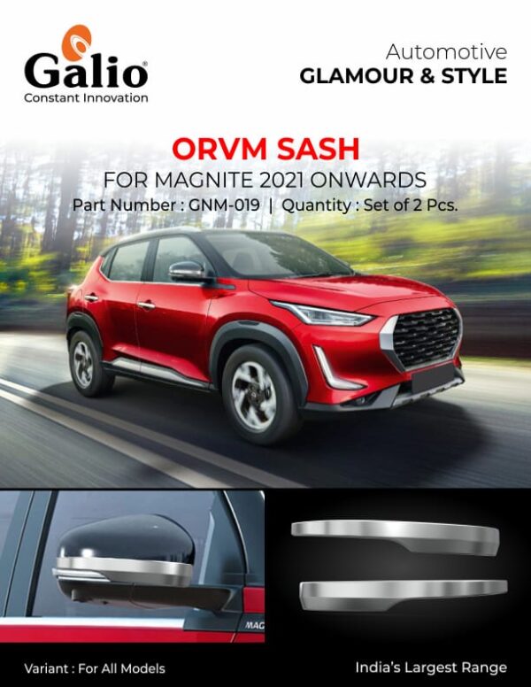 NISSAN MAGNITE (2021) ORVM SASH CHROME GARNISH SET OF 2 PCS