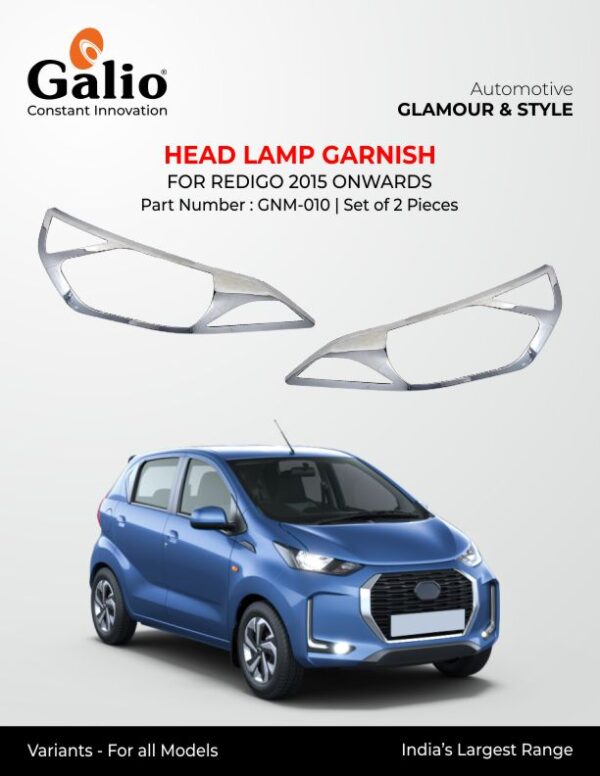 NISSAN REDI-GO (2015 ONWARDS) HEAD LAMP GARNISH SET OF 2 PCS