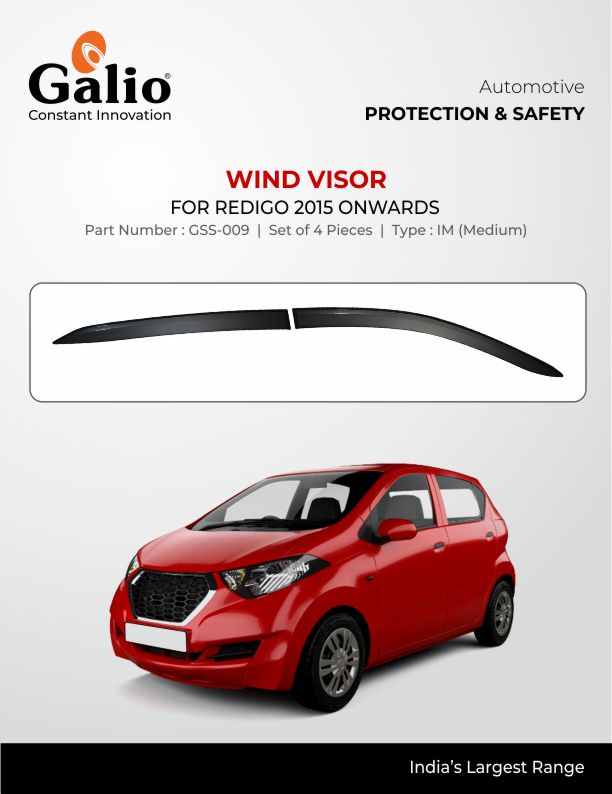 NISSAN REDI-GO (2015 ONWARDS) WIND VISOR β SILVER LINE IM β SET OF 4 PCS