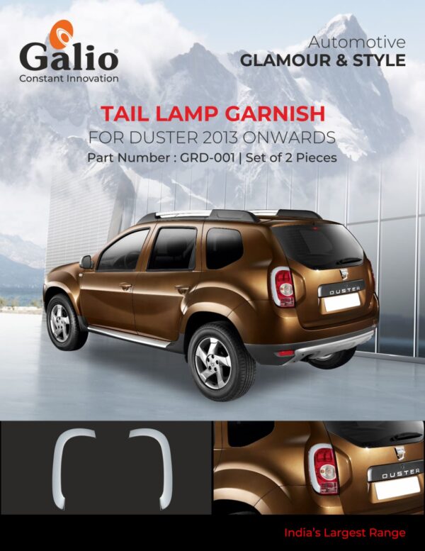 RENAULT DUSTER (2013 TO 2015) TAIL LAMP GARNISH CHROME SET OF 2 PCS