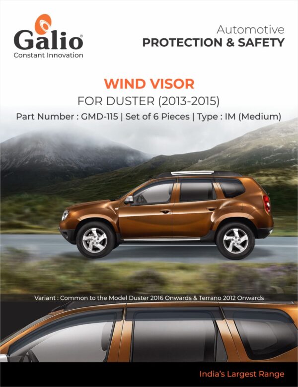 RENAULT DUSTER (2013 TO 2015) WIND VISOR - IM (MEDIUM) SET OF 6 PCS