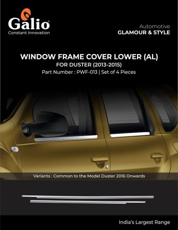 RENAULT DUSTER (2013 TO 2015) WINDOW FRAME COVER LOWER (ALUMINIUM) SET OF 4 PCS
