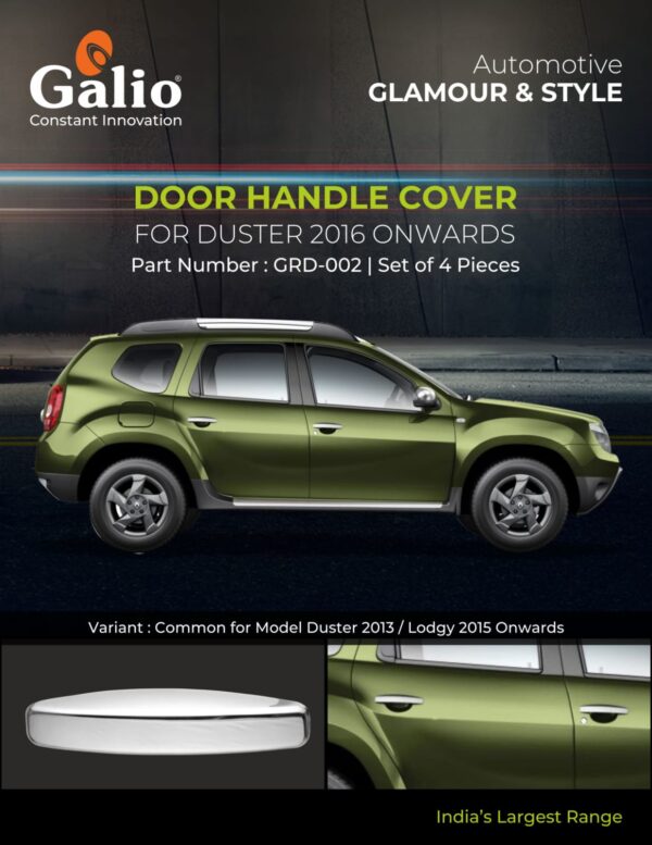 RENAULT DUSTER (2016 ONWARDS) DOOR HANDLE COVER CHROME GARNISH SET OF 4 PCS