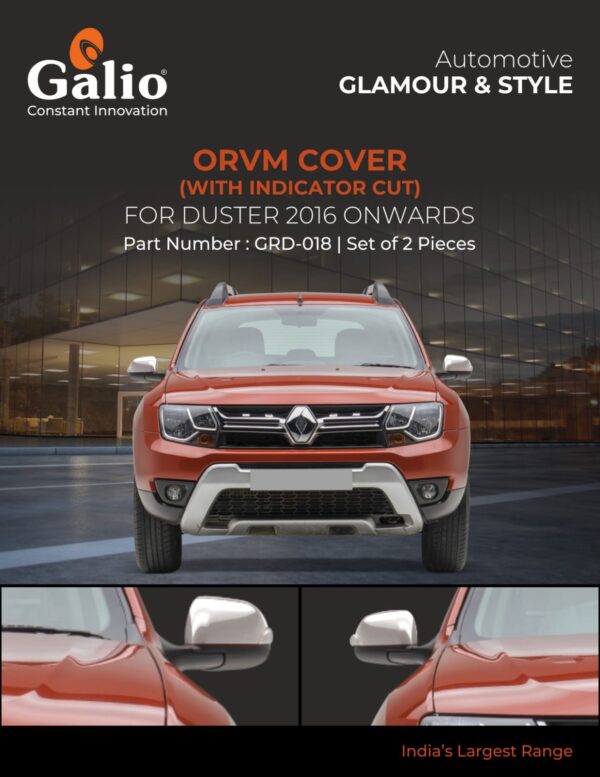 RENAULT DUSTER (2016 ONWARDS) ORVM COVER CHROME SET OF 2 PCS