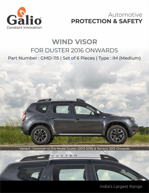 RENAULT DUSTER (2016 ONWARDS) WIND VISOR - IM (MEDIUM) SET OF 6 PCS