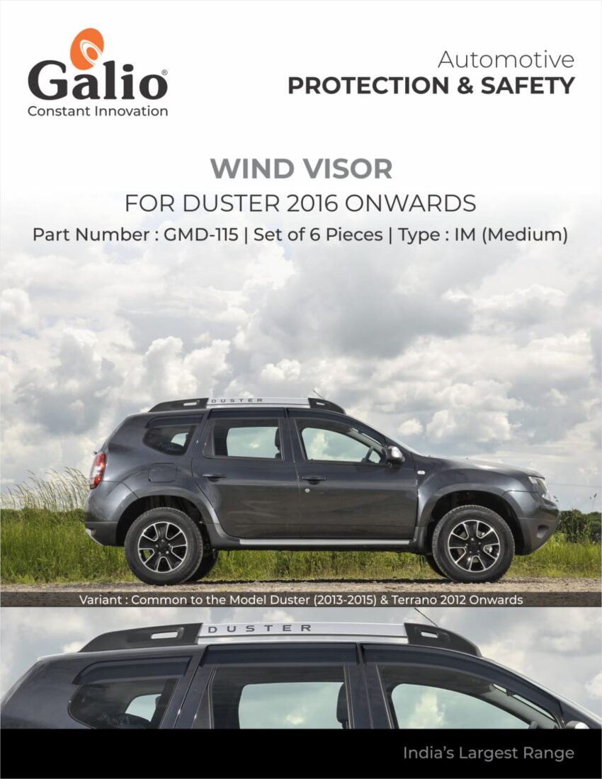 RENAULT DUSTER (2016 ONWARDS) WIND VISOR - IM (MEDIUM) SET OF 6 PCS