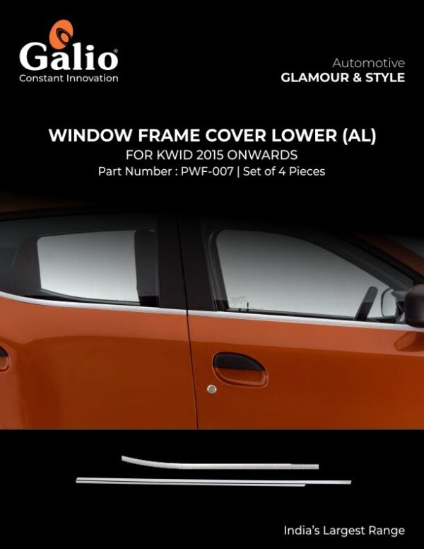 RENAULT KWID (2015 ONWARDS) WINDOW FRAME COVER LOWER (ALUMINIUM) SET OF 4 PCS