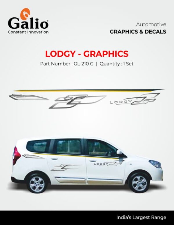 RENAULT LODGY (2015 ONWARDS) BODY GRAPHICS GREY-SILVER SET OF 1 PC