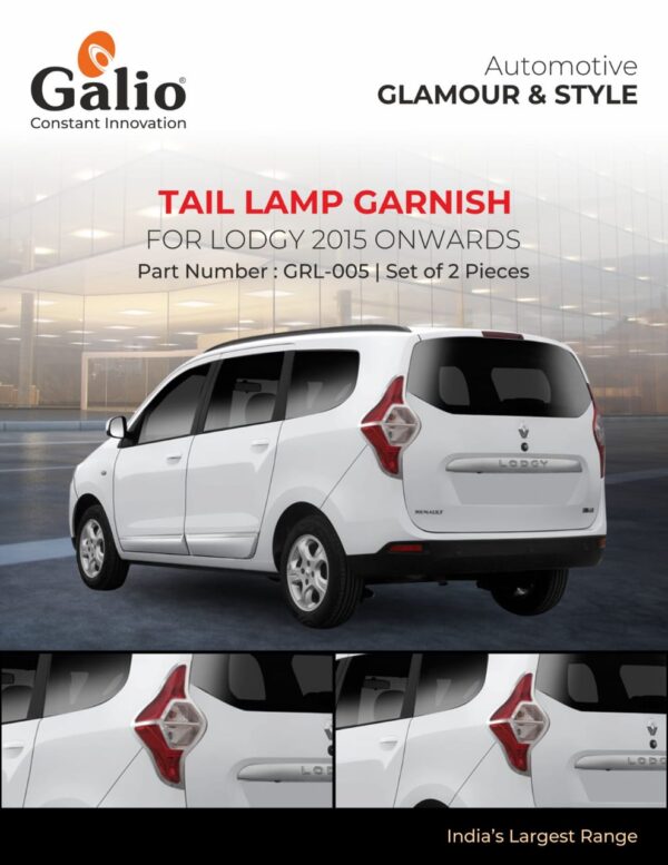 RENAULT LODGY (2015 ONWARDS) TAIL LAMP GARNISH CHROME SET OF 2 PCS