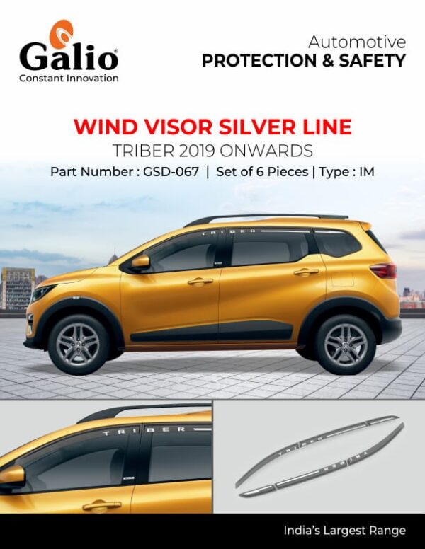 RENAULT TRIBER (2019 ONWARDS) WIND VISOR - SILVER LINE - IM SET OF 6 PCS