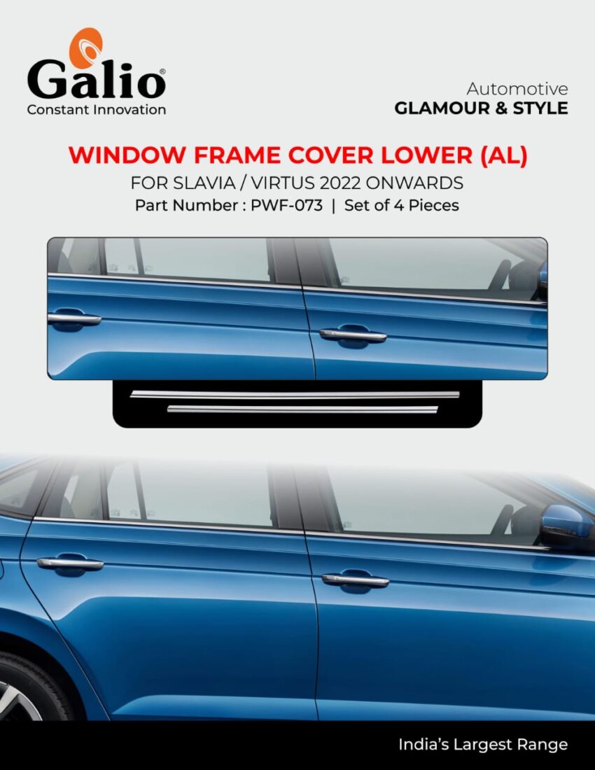 SKODA SLAVIA (2022 ONWARDS) WINDOW FRAME COVER LOWER (AL) SET OF 4 PCS