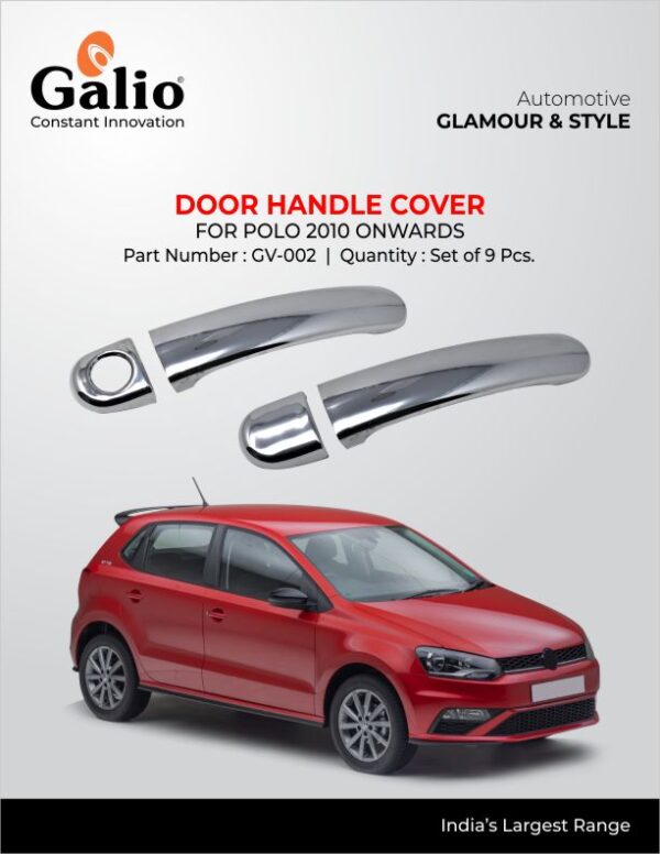 VOLKSWAGEN POLO (2010 ONWARDS) DOOR HANDLE COVER CHROME GARNISH SET OF 9 PCS