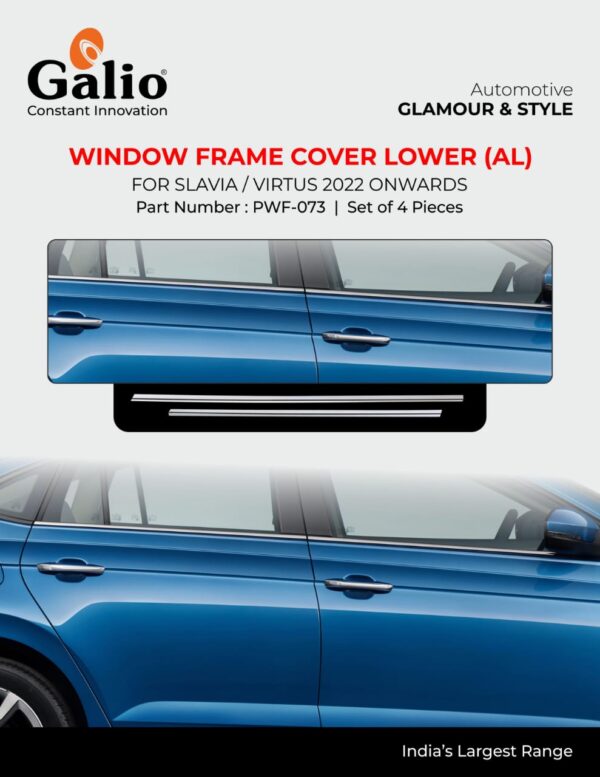 VOLKSWAGEN VIRTUS (2022 ONWARDS) WINDOW FRAME COVER LOWER (ALUMINIUM) SET OF 4 PCS