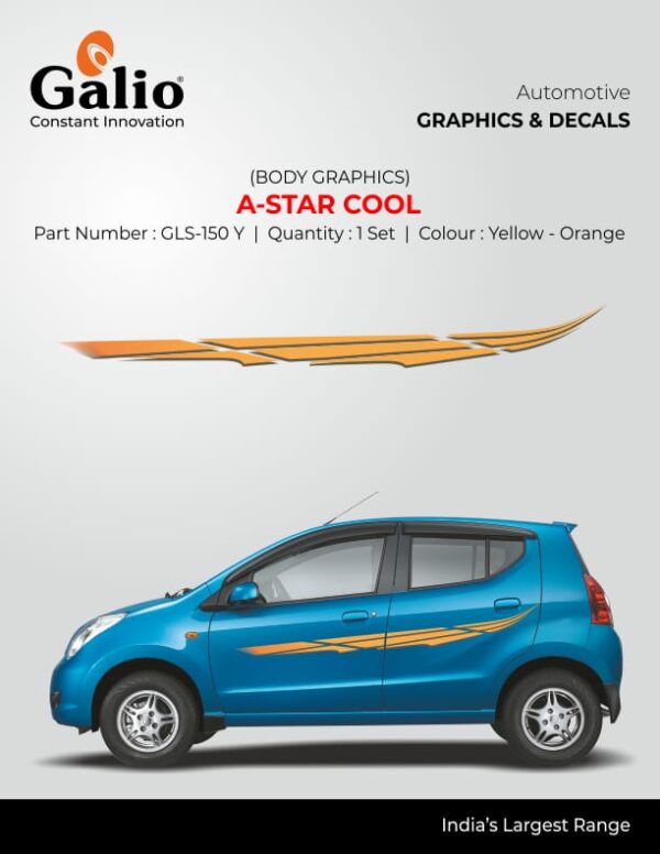 MARUTI SUZUKI A-STAR (2008 ONWARDS) A-STAR COOL BODY GRAPHICS SET OF 1 PC