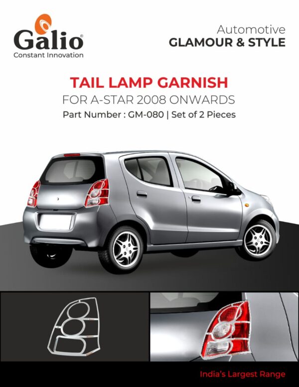 MARUTI SUZUKI A-STAR (2008 ONWARDS) TAIL LAMP GARNISH SET OF 2 PCS
