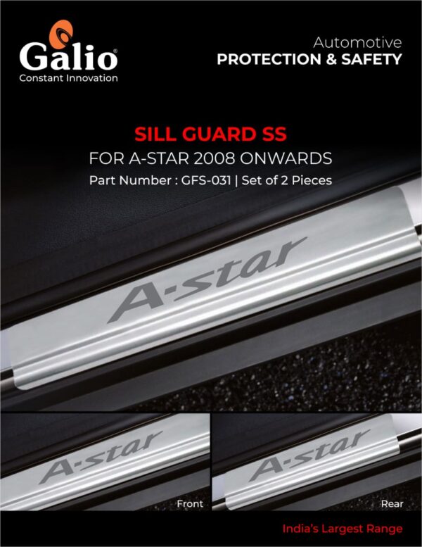 MARUTI SUZUKI A-STAR (2008 ONWARDS) SILL GUARD SS SET OF 2 PCS