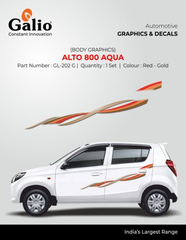 MARUTI SUZUKI ALTO 800 (2012 TO 2015) ALTO 800 AQUA BODY GRAPHICS 1 SET