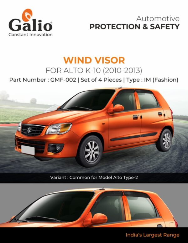 MARUTI SUZUKI ALTO K-10 (2010 TO 2013) WIND VISOR - IM (FASHION) SET OF 4 PCS